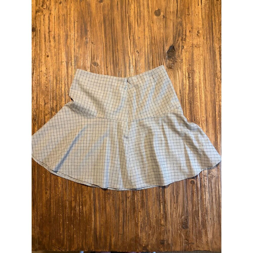 Lauren Ralph Lauren Gray Tattersall Check Fit & Flare Skirt Mini Size 4